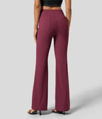 Pantalon tailleur légèrement évasé taille haute avec poches arrière Halara Flex™