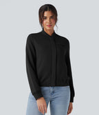Veste bomber décontractée SpacerTek™ manches longues, col arrondi, avec poches