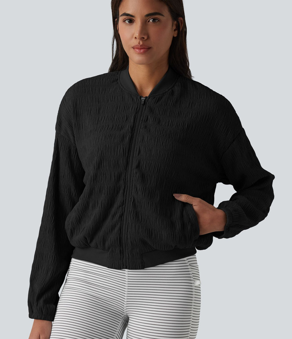 Veste bomber casual manches longues avec poches