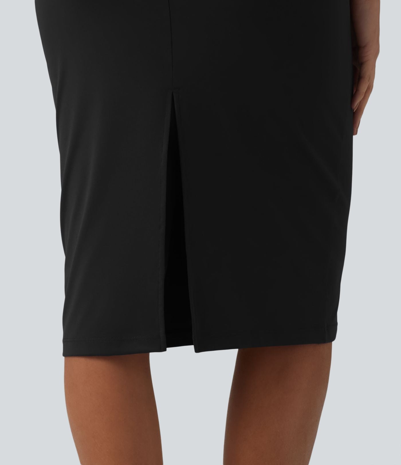 Robe fourreau midi sans manches col bateau pour le bureau