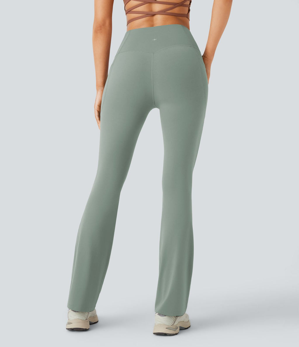 Pantalon de yoga à coupe bootcut gainant taille haute avec poches Halara UltraSculpt™