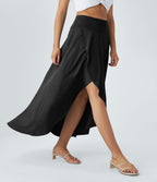Jupe Longue Casual Breezeful™ Taille Haute à Volants 2en1 Fluide Sèchement Rapide Quotidien Maxi
