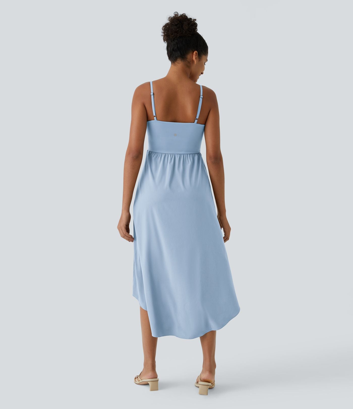 Breezeful™ Robe Casual 2 Pièces Dos Nu Haut Bas Poche Latérale Fluide Séchage Rapide