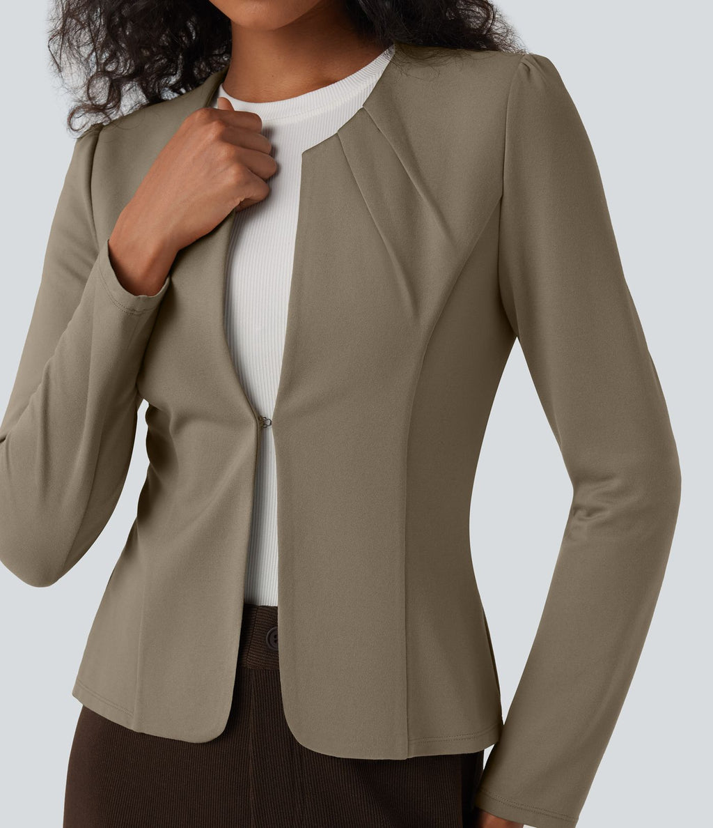 Blazer de travail col rond à agrafes