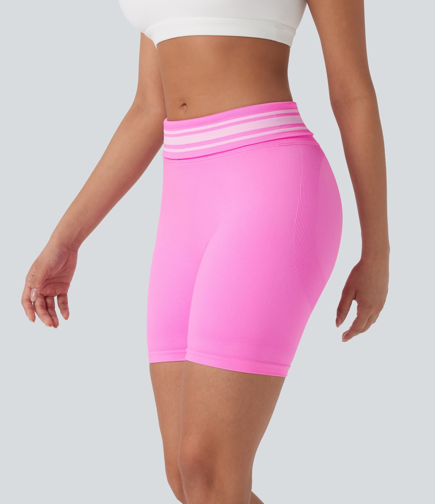 Short cycliste taille haute color block repliable sans couture OneForm Seamless Flow
