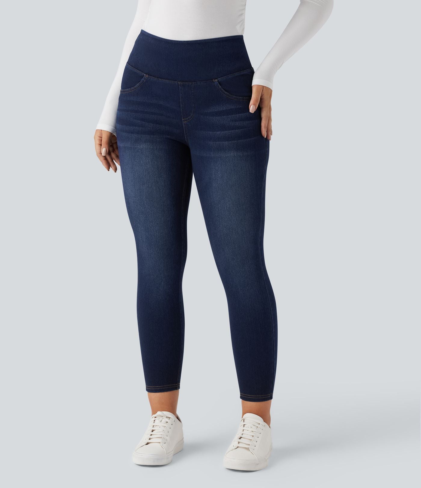 Legging 7/8 en denim gainant taille haute effet push-up Halara Flex™ avec poches