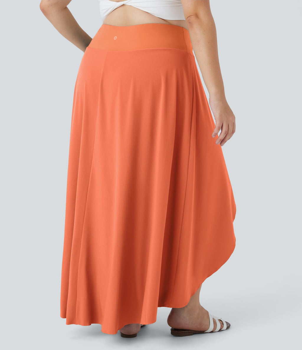 Breezeful™ Taille Haute à Volants 2 en1 Fluide Sèchement Rapide Quotidien Causal Grande Taille