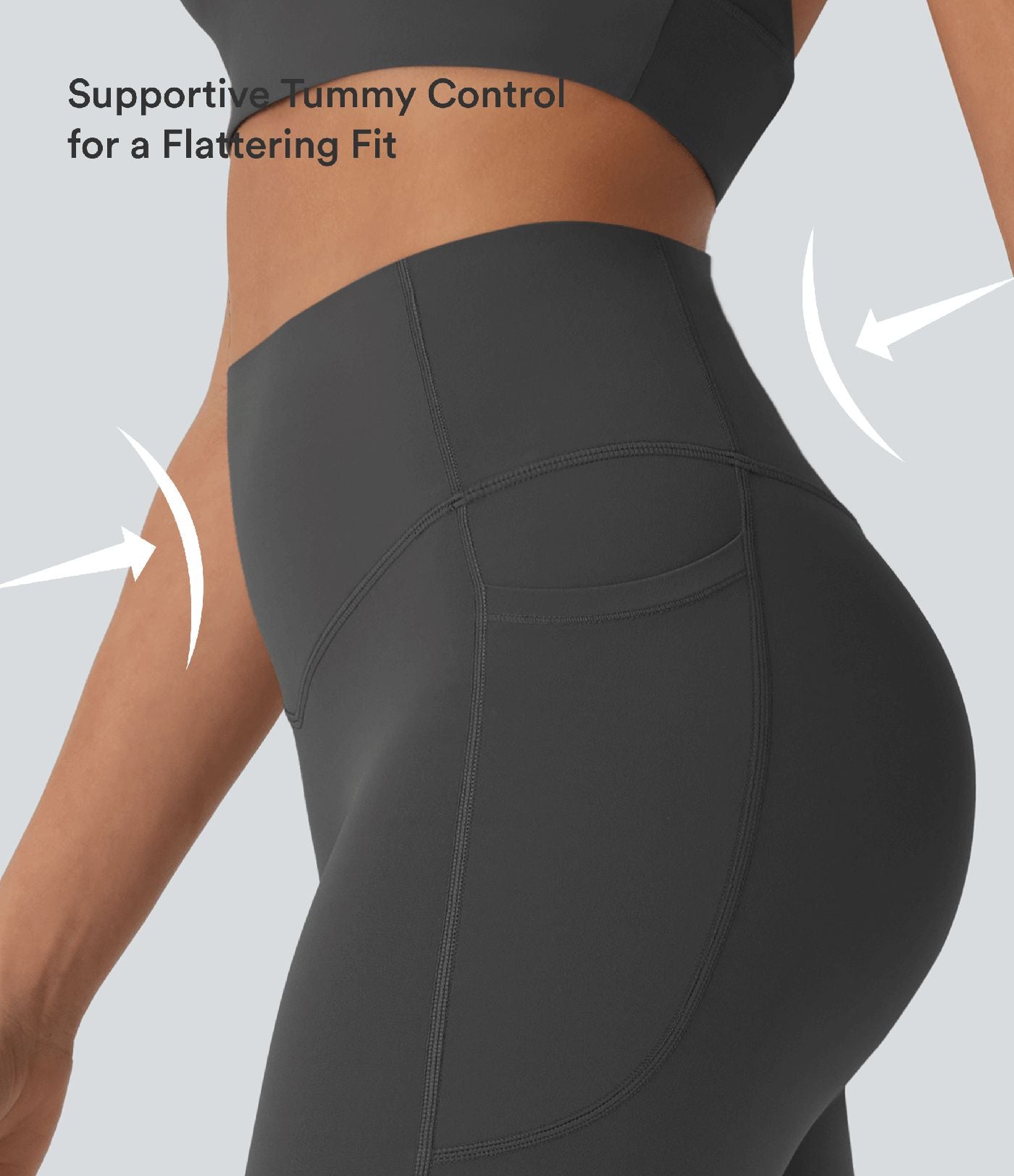 Short cycliste 22,8 cm d'entraînement gainant taille haute avec poches Halara UltraSculpt™