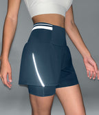 Short d’entraînement 2-en-1 SoftlyZero™ Airy réfléchissant taille très haute gainant effet frais 12,5 cm avec poches