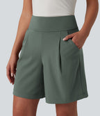 Short tailleur ample DayStretch taille haute 17,5 cm avec poches