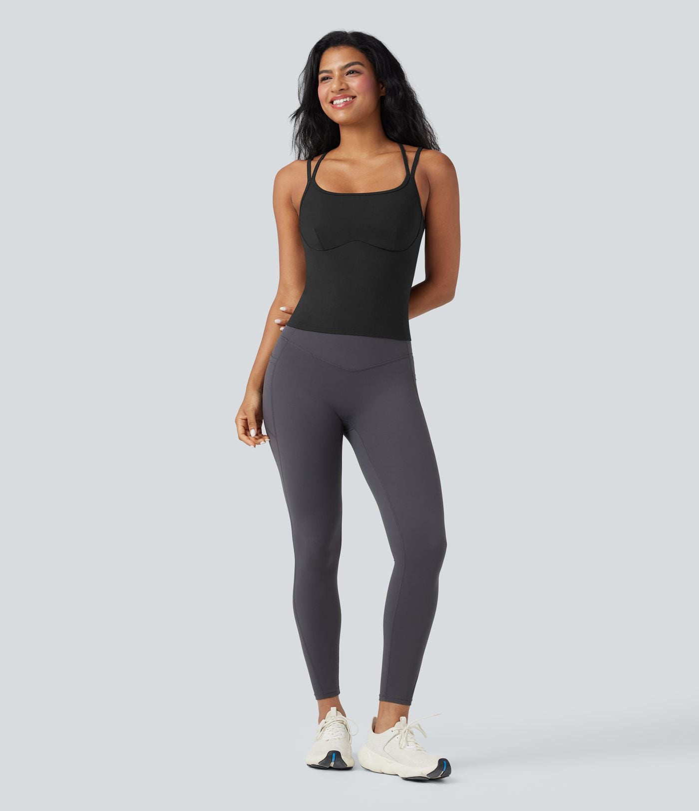 Débardeur yoga SoftlyZero™ Plush double bretelles dos croisé longueur étendue