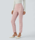 Halara Flex™ Pantalon skinny tailleur taille haute à motif pied-de-poule avec poches arrière