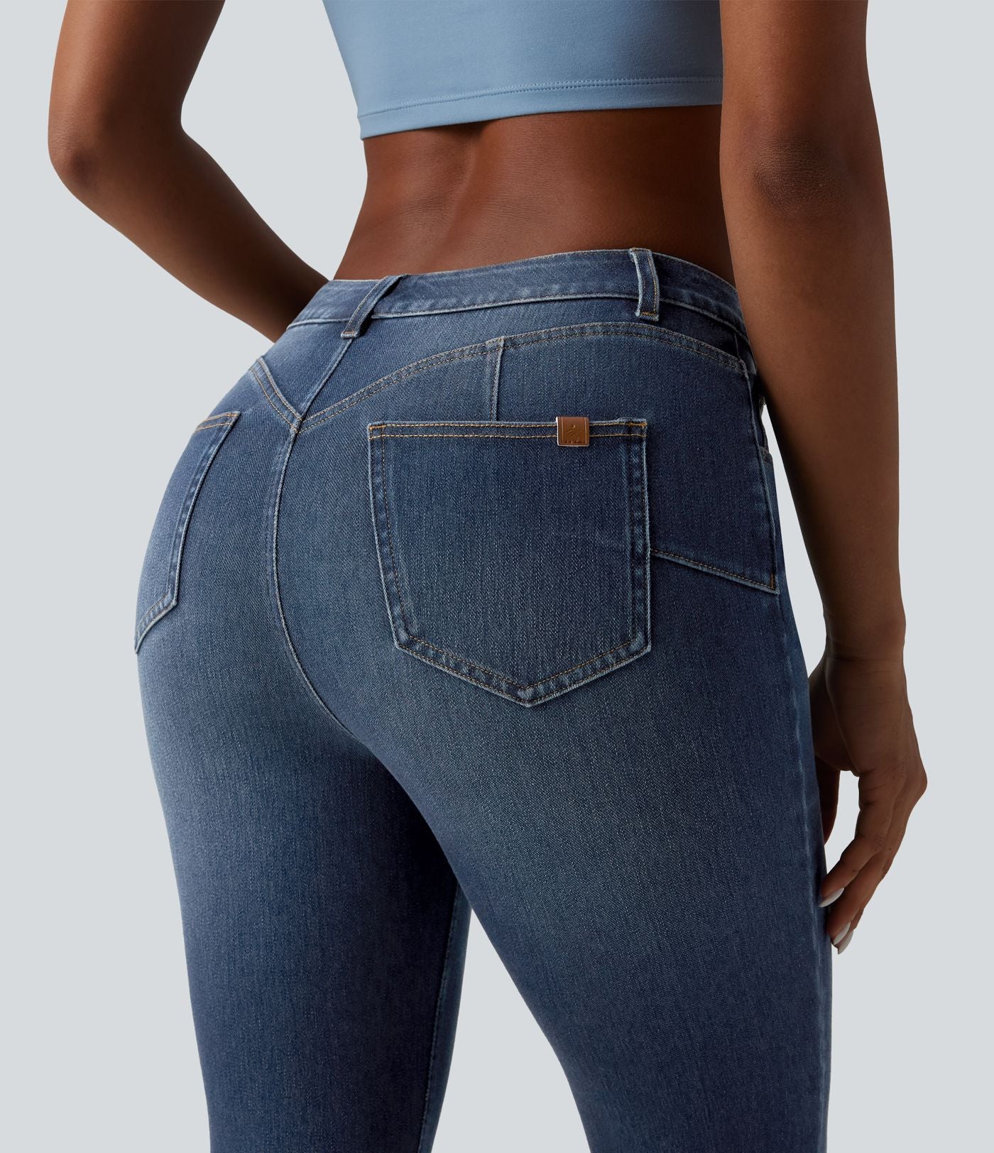 Jean skinny 7/8 casual Halara Flex™ Curvy taille mi-haute avec poches