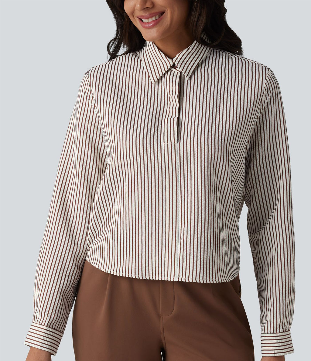 Chemise tailleur à rayures manches longues