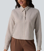 Chemise tailleur à rayures manches longues