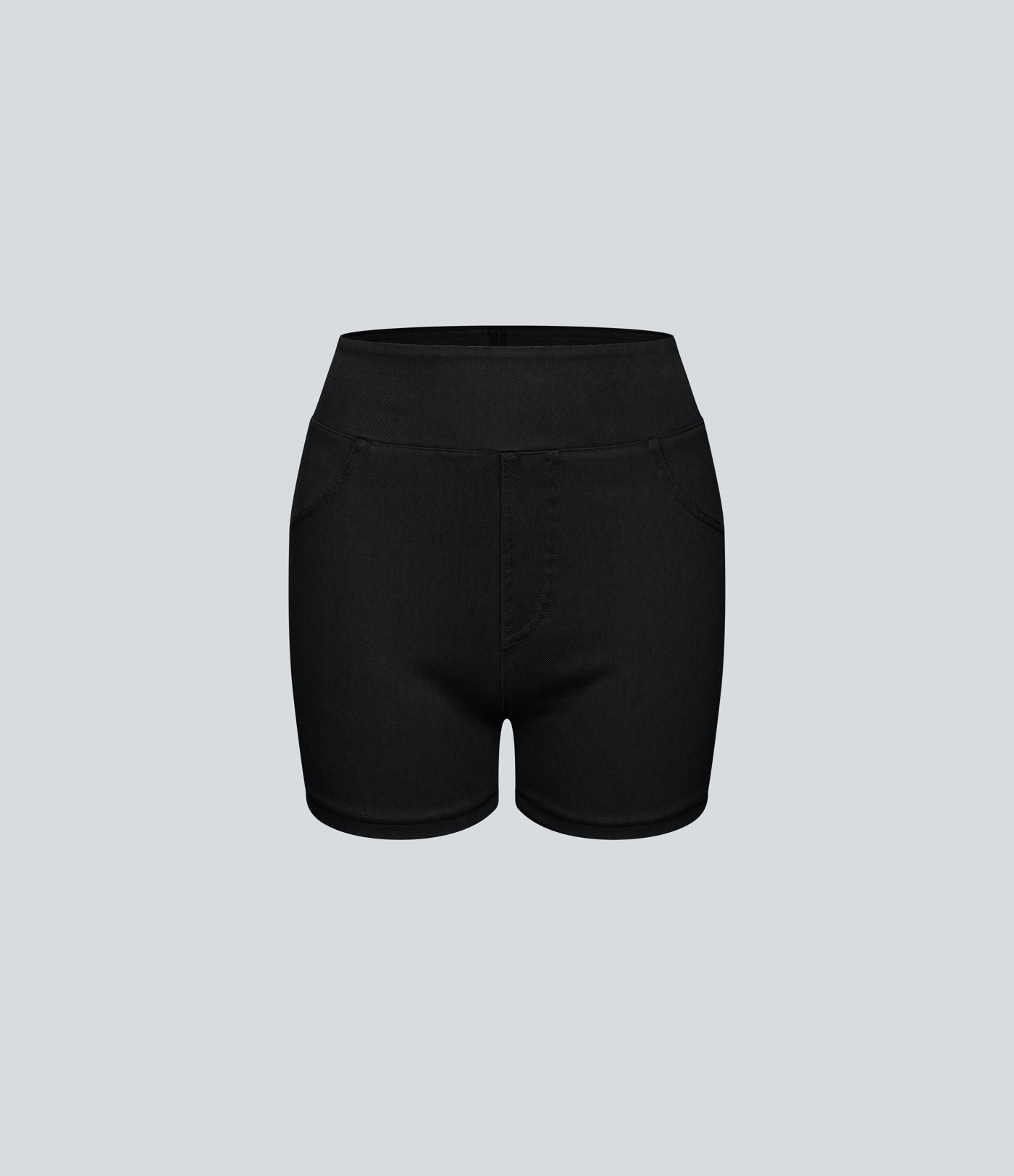 Halara Flex™ Shorts 7,5cm Casual en Denim Tricot Extensible Taille Haute Avec Poches Latérales Arrière