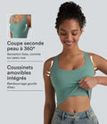 Crop top casual col U avec brassière intégrée — Bonnets B-E