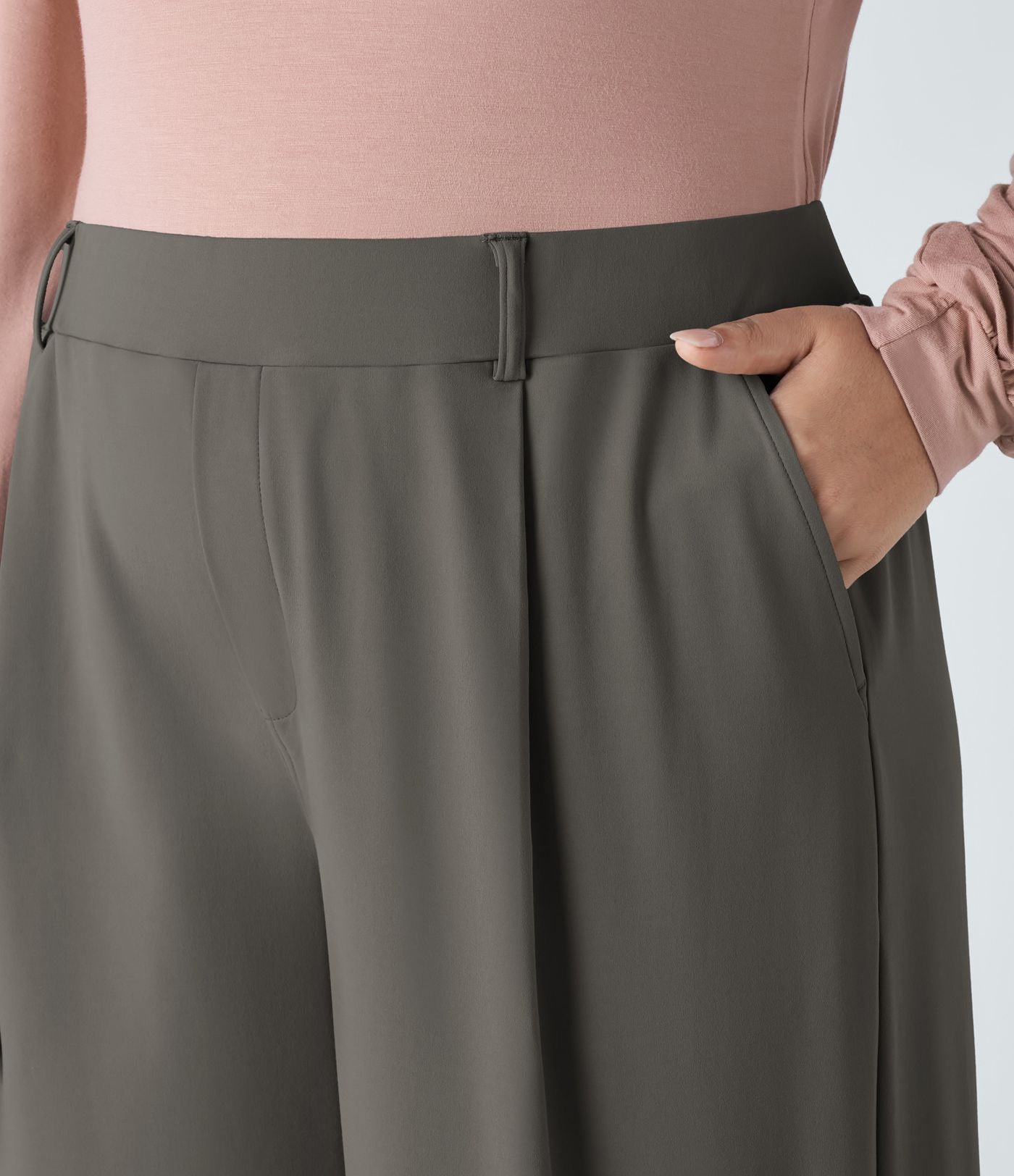 Pantalon de travail grande taille coupe droite taille haute Halara Flex™ DayStretch avec poches