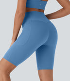 Short cycliste 22,8 cm d'entraînement gainant taille haute avec poches Halara UltraSculpt™