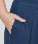 Pantalon Large Casual Taille Haute Boutonnés Fermeture Éclair Plissé Poches Latérales Ourlet Fendu Grande Taille