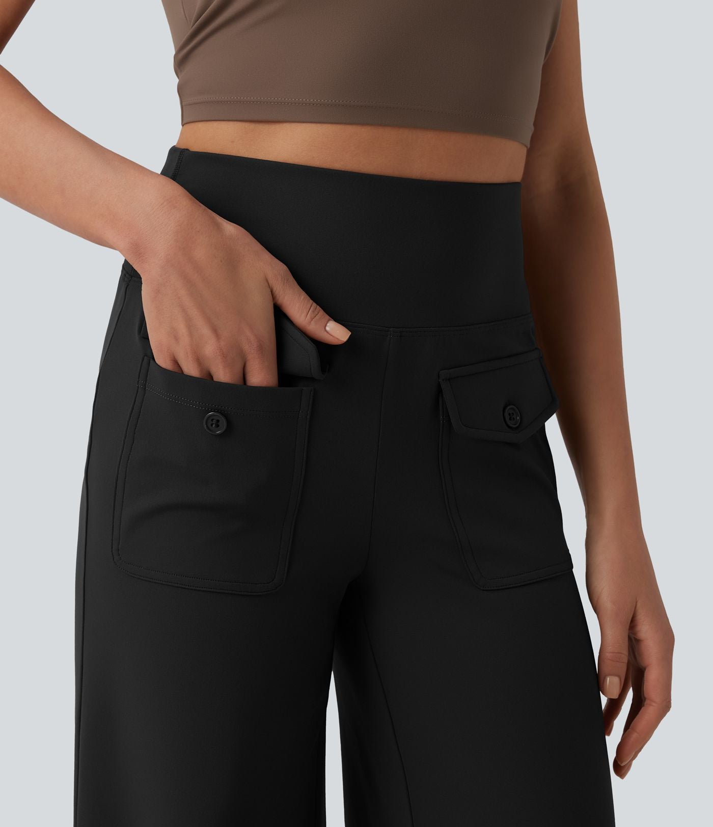Pantalon de yoga large DayStretch gainant taille haute avec poches