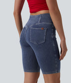 Short denim skinny décontracté Halara Flex™ croisé taille mi-haute 23 cm avec poches
