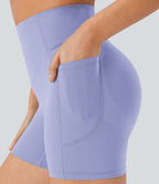 Short cycliste 12,5 cm d'entraînement gainant galbant taille haute avec effet scrunch et poches Halara UltraSculpt™