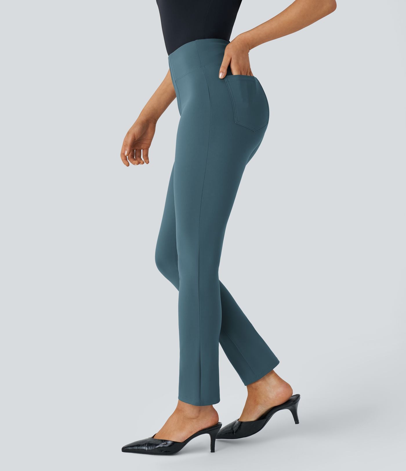 Pantalon tailleur fuselé taille haute Halara Flex™ avec poches