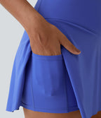 Jupe de tennis mini 2-en-1 quotidienne SoftlyZero™ Airy avec croisement, poche latérale et effet frais InstantCool, Lucid, protection solaire UPF50+