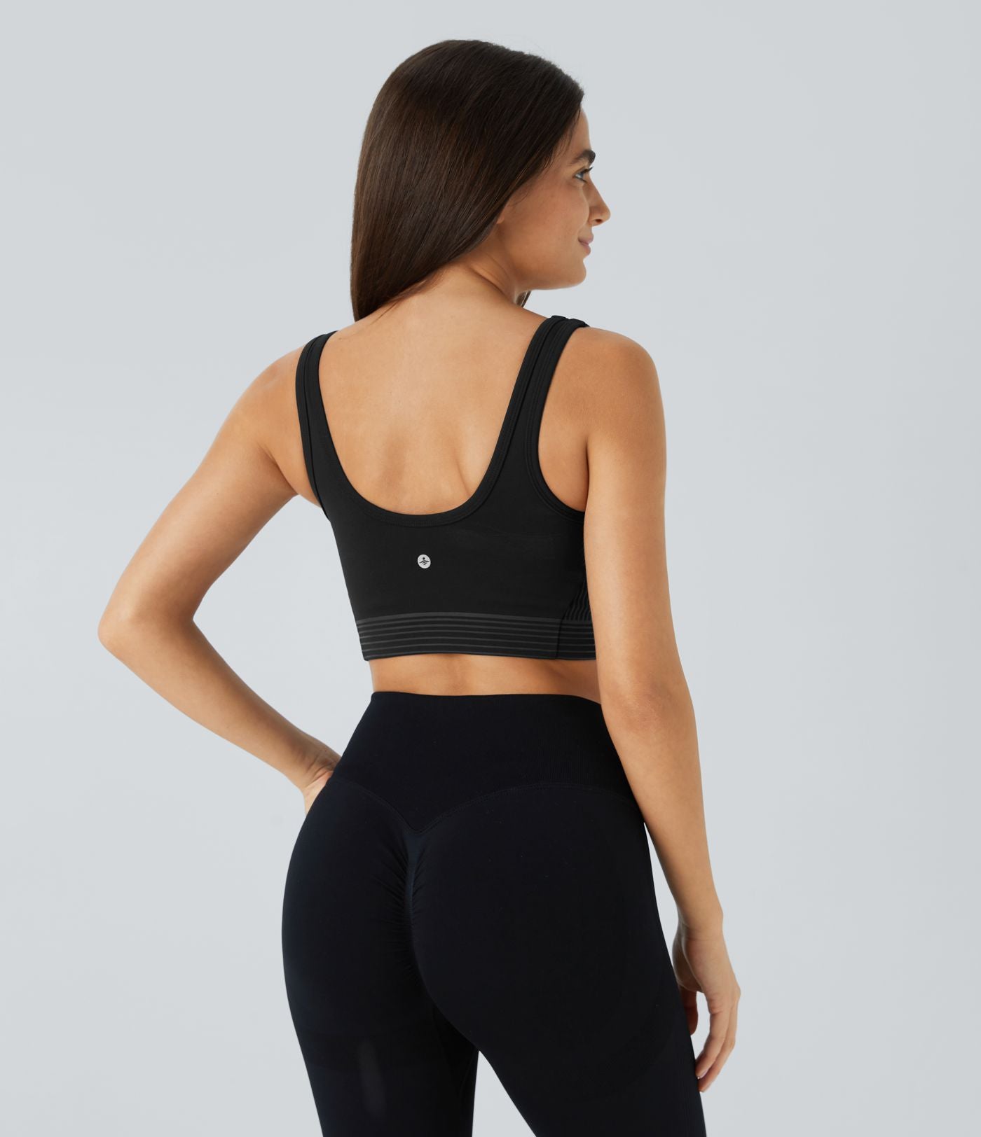Brassière de sport SpeedWave™ à séchage rapide, maintien moyen, col en U, dos nu et motif rayé