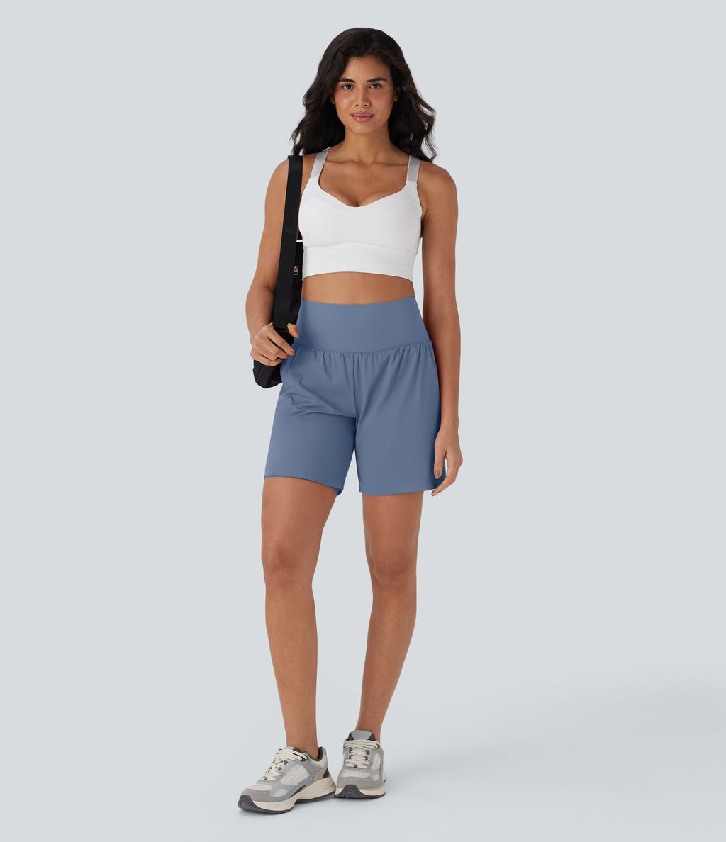 Short de yoga SoftlyZero™ Airy 2-en-1 taille très haute avec poches et effet frais InstantCool 17,5 cm