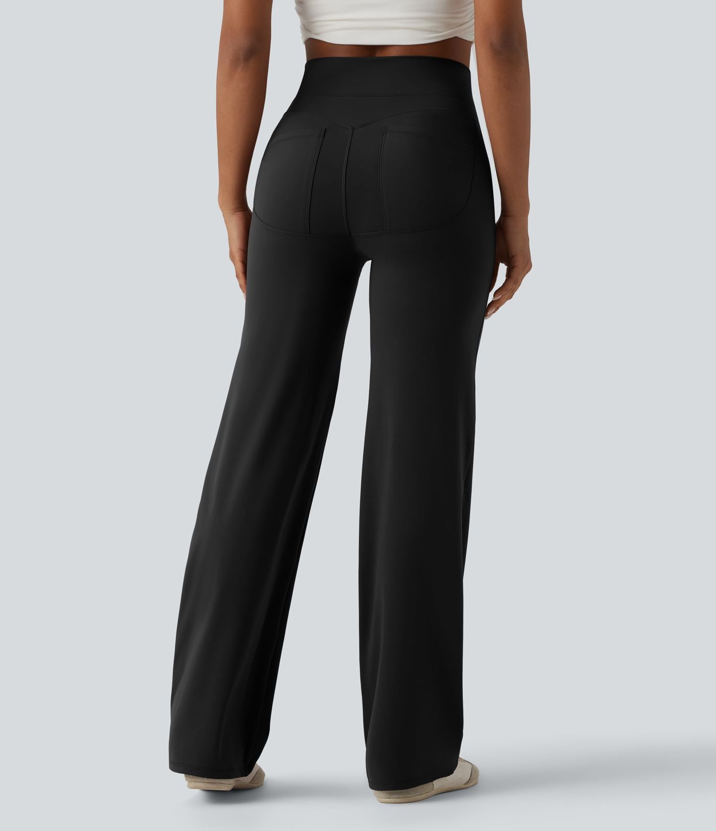 Pantalon droit décontracté gainant à séchage rapide effet frais InstantCool taille haute avec poches
