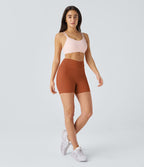 Softlyzero™ Plush Shorts 12,5cm Yoga Taille Haute Croisés Froncés