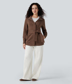Manteau SpacerTek™ col montant, manches longues, ceinturé, avec poches