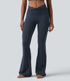 Halara UltraSculpt™ Legging évasé de yoga taille haute en V avec dentelle contrastée et poches
