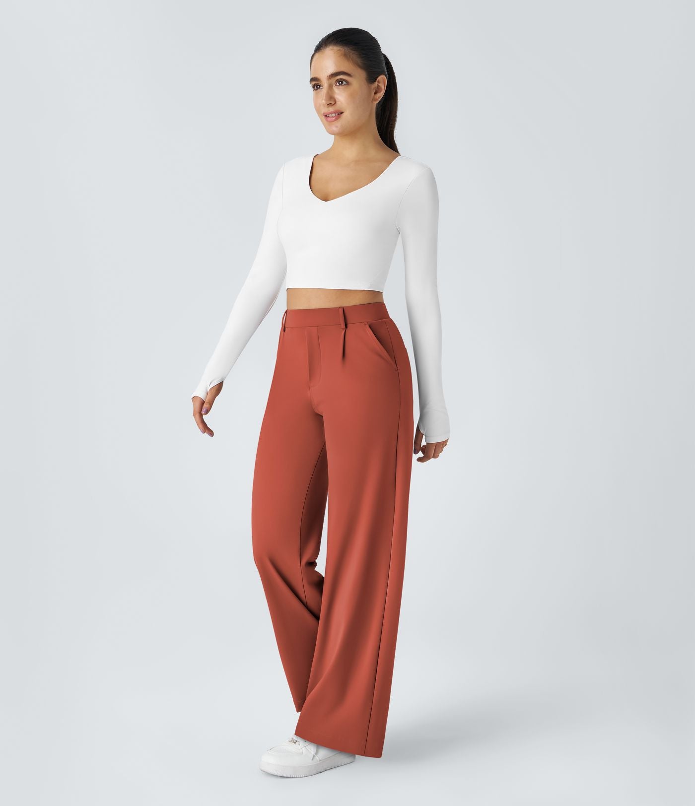 Pantalon tailleur Halara Flex™ DayStretch coupe droite taille haute avec poches