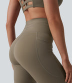 Short de cycliste yoga uni taille haute 17,5 cm avec cordon de serrage et poches