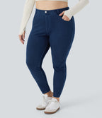 Legging de travail taille haute en denim Halara Flex™ avec poches, 7/8, grande taille