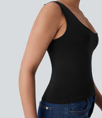 Haut d'intérieur 2-en-1 col U sans manches sans couture OneForm Seamless Flow
