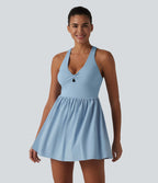 Robe sport de tennis mini Breezeful™ 2-en-1 séchage rapide col V dos nageur avec brassière intégrée à poches — édition Easy Peasy