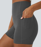 Short cycliste d'entraînement gainant taille haute UltraSculpt™ SoCinched à poches latérales 12,5 cm