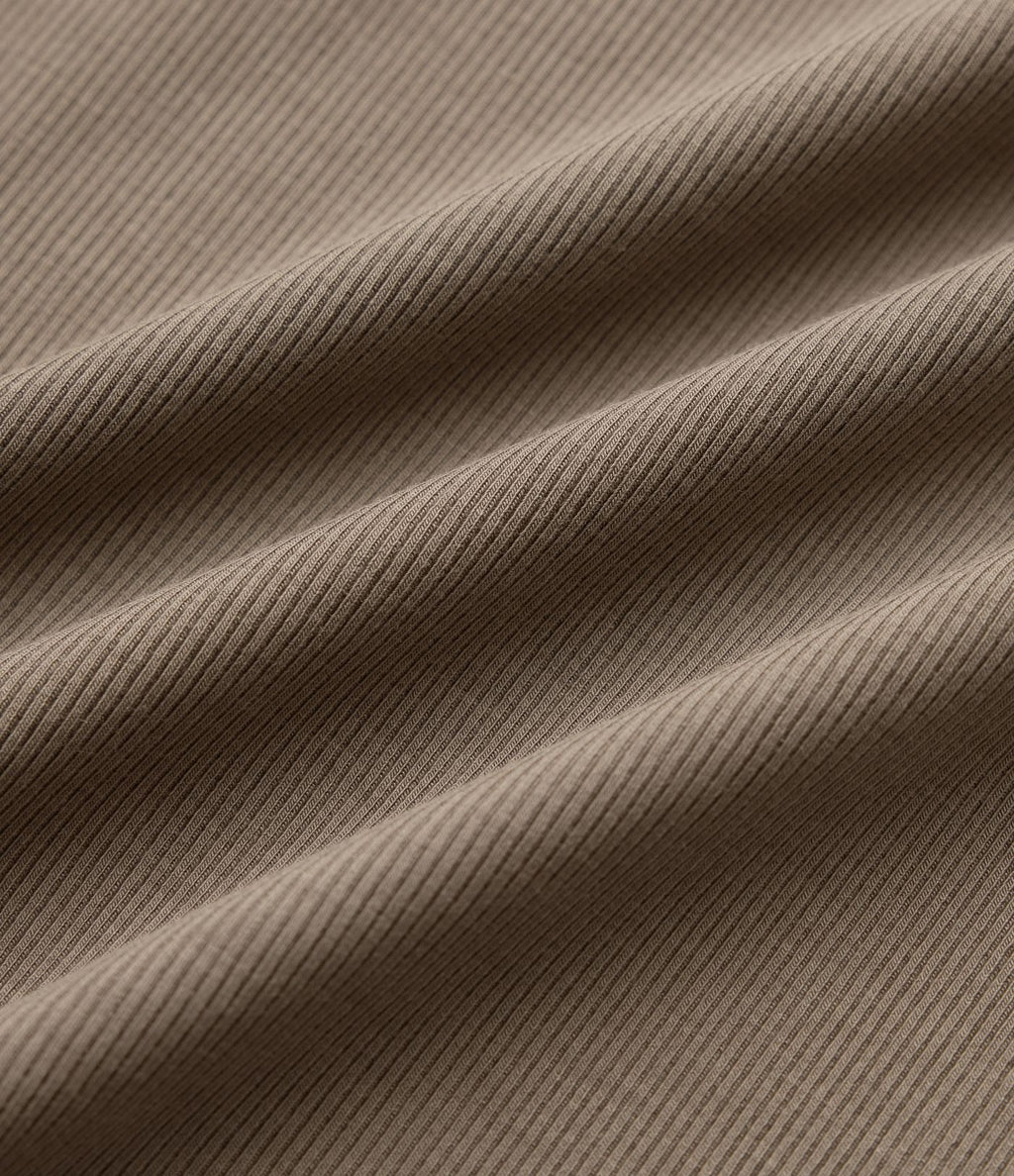Pantalon ample décontracté en maille côtelée taille très haute rabattable avec poches