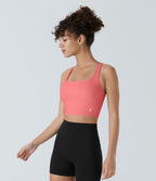 Débardeur yoga court SoftlyZero™ Airy col carré dos nu bretelles croisées effet frais InstantCool, bonnets A-C, protection solaire UPF50+