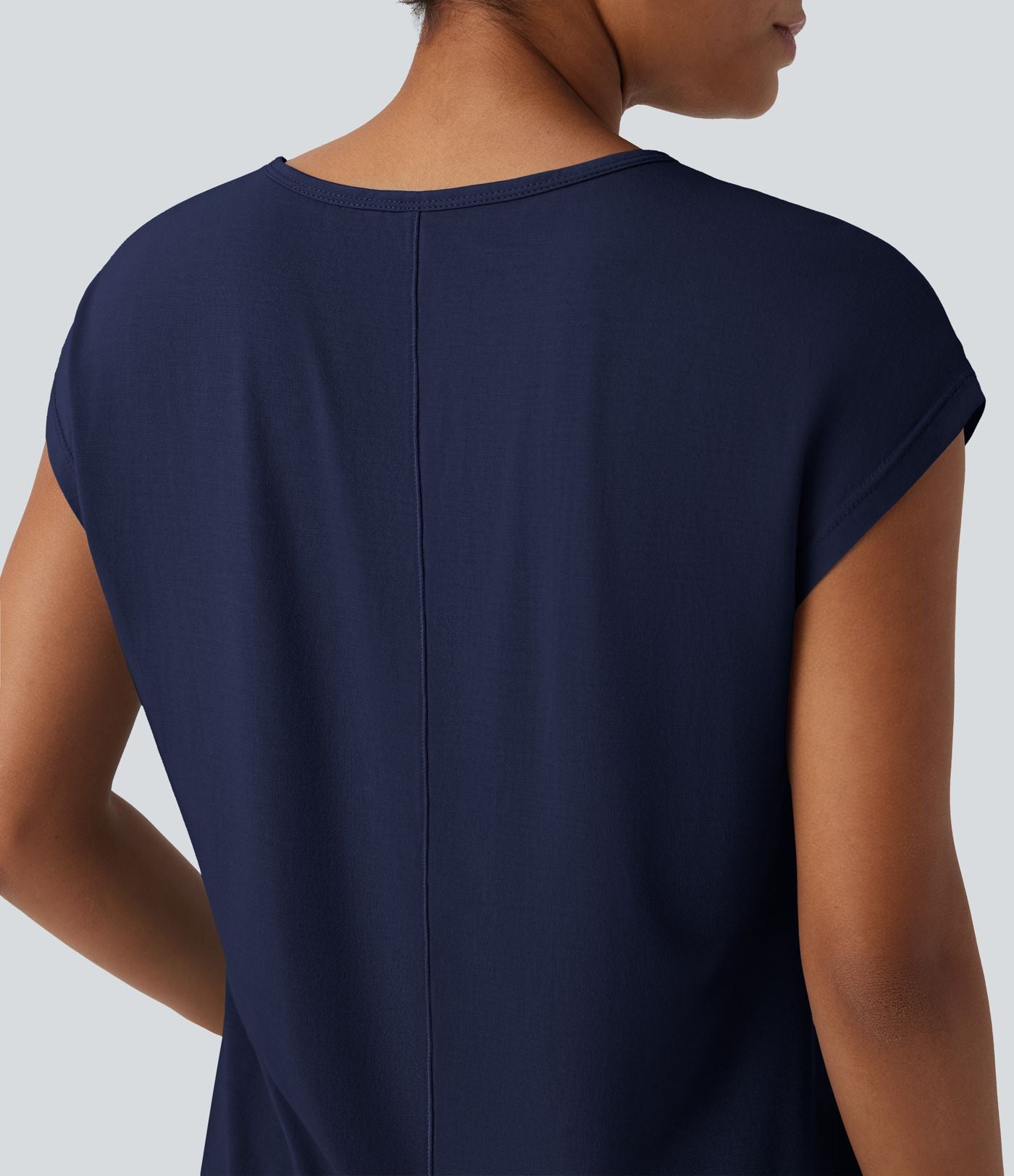 T-shirt casual col V manches courtes