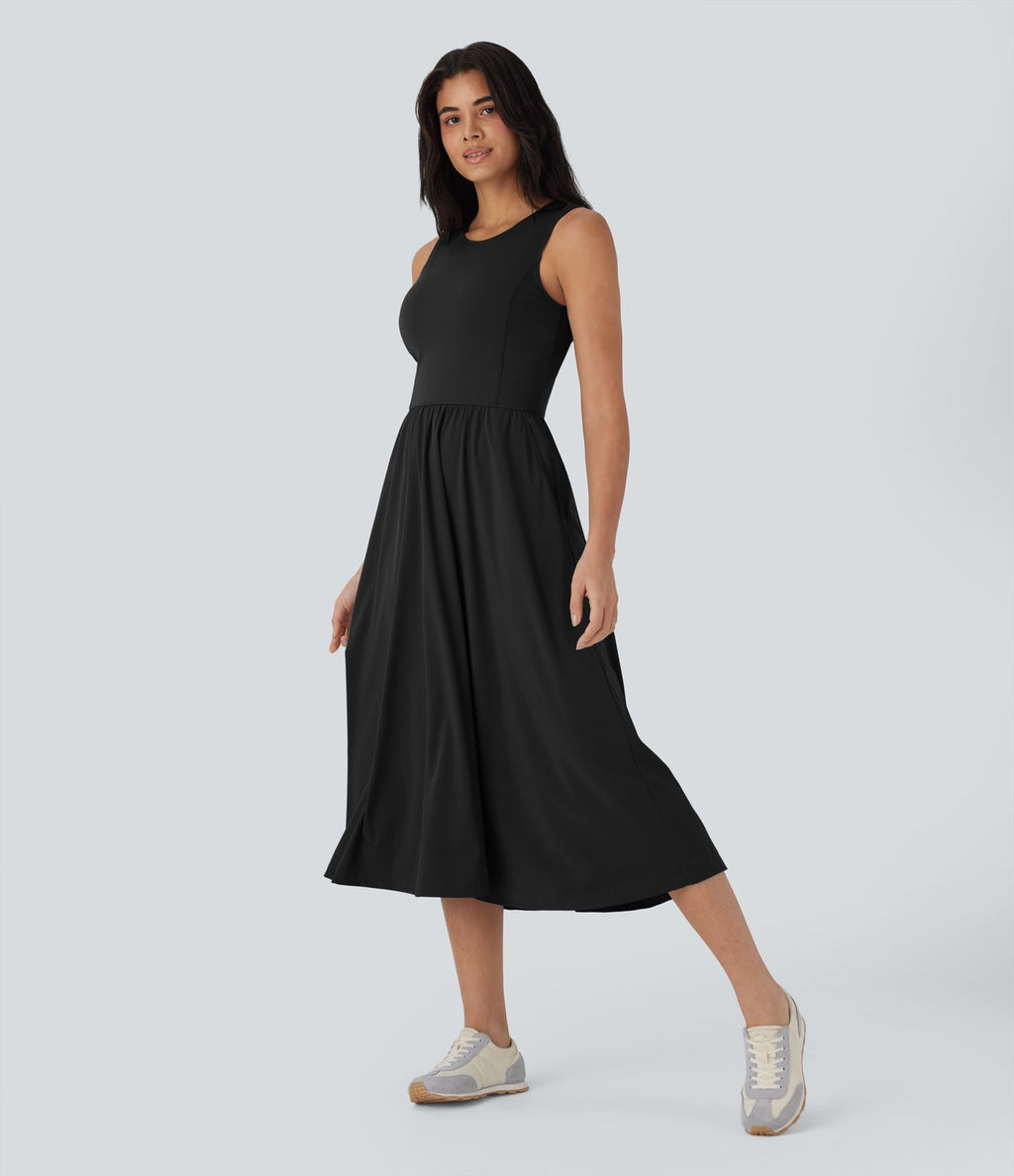 Robe active mi-longue sans manches Breezeful™ avec découpes, séchage rapide, fluide et poches pour camping