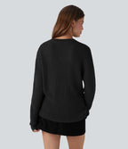 Pull casual épaules tombantes manches longues