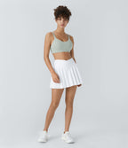 Jupe de tennis SoftlyZero™ Airy taille haute confortable 2-en-1 poches latérales croisées évasée effet frais