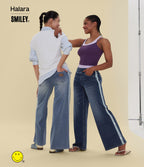 Jean large casual délavé Halara X Smiley® Halara Flex™ taille haute avec poches