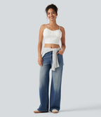 Jean large décontracté Halara Flex™ asymétrique taille mi-haute avec poches