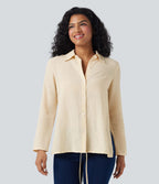 Chemise tailleur portefeuille manches longues avec lien dos